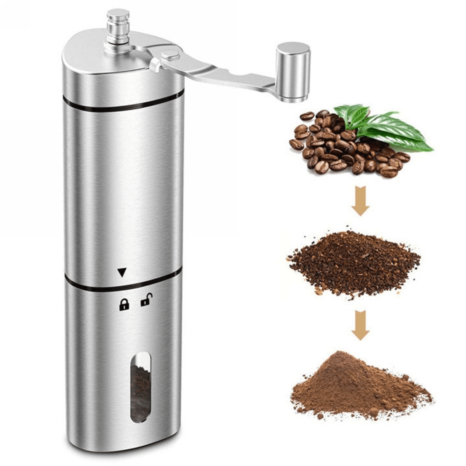 Hand Crank Pepper Conical Burr Grinder Coffee Beans Mill Muller Stainless Steel Hand Crank Pepper Conical Burr Grinder Coffee Beans Mill Muller Stainless Steel